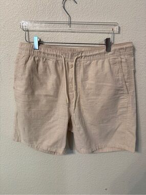 H&M Cream Elastic-Waist 100% Cotton Shorts